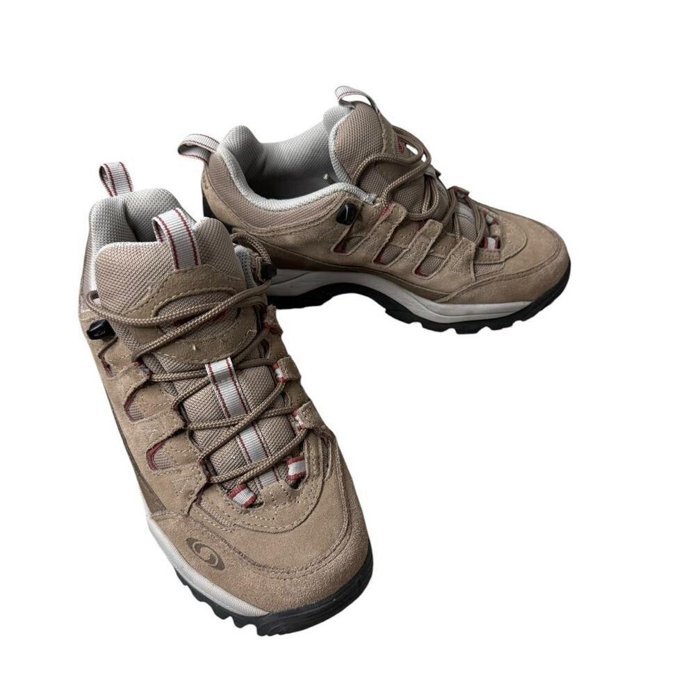 Salomon Men's Hiking Boots/shoes Brown Lace Up Size 6 Contragrip